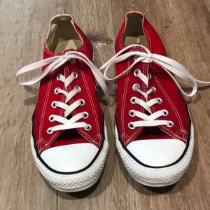 Red low top converse - very new